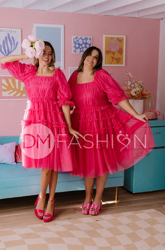 Sasha Carnation Pink Dress - DM Exclusive - Maternity Friendly