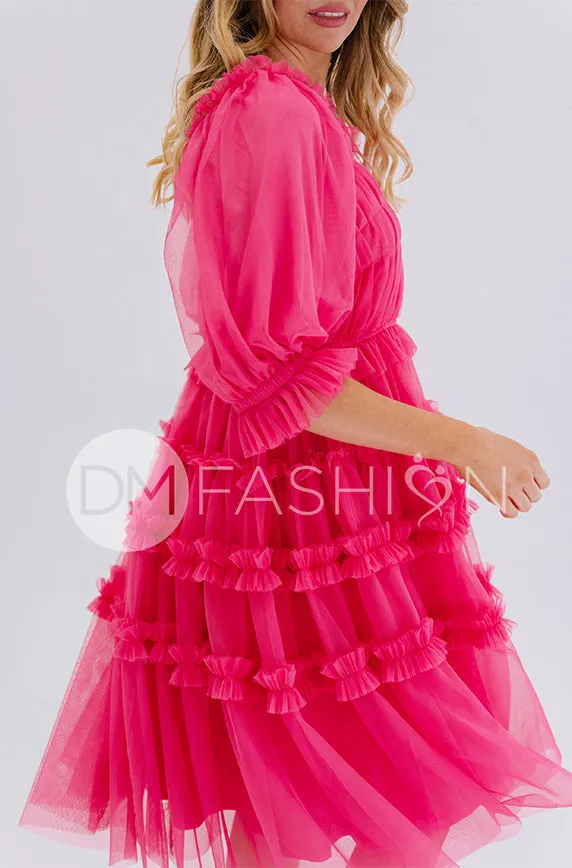 Sasha Carnation Pink Dress - DM Exclusive - Maternity Friendly