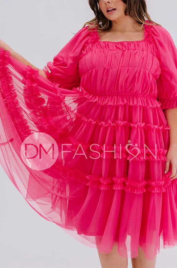 Sasha Carnation Pink Dress - DM Exclusive - Maternity Friendly