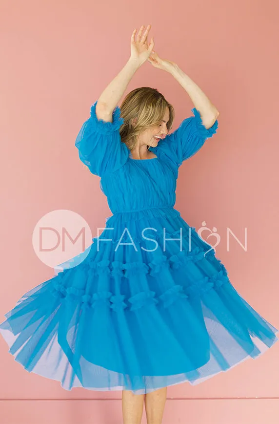 Sasha Princess Blue Dress - DM Exclusive - Maternity Friendly