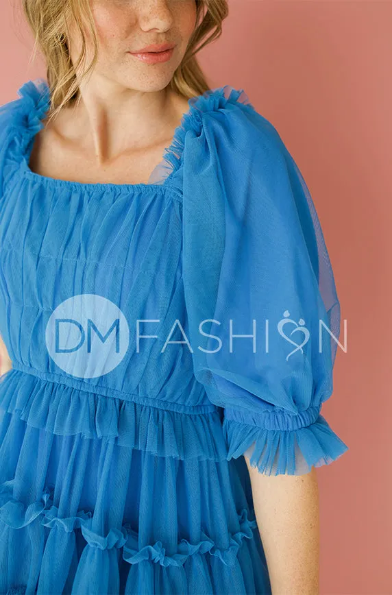 Sasha Princess Blue Dress - DM Exclusive - Maternity Friendly