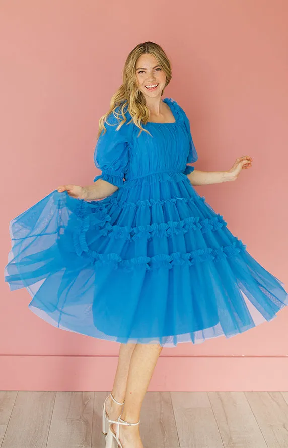 Sasha Princess Blue Dress - DM Exclusive - Maternity Friendly