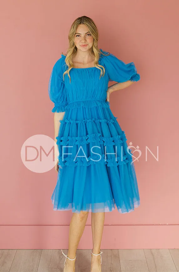 Sasha Princess Blue Dress - DM Exclusive - Maternity Friendly