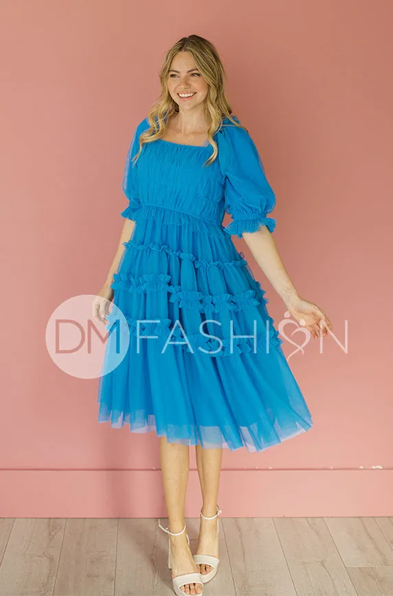 Sasha Princess Blue Dress - DM Exclusive - Maternity Friendly