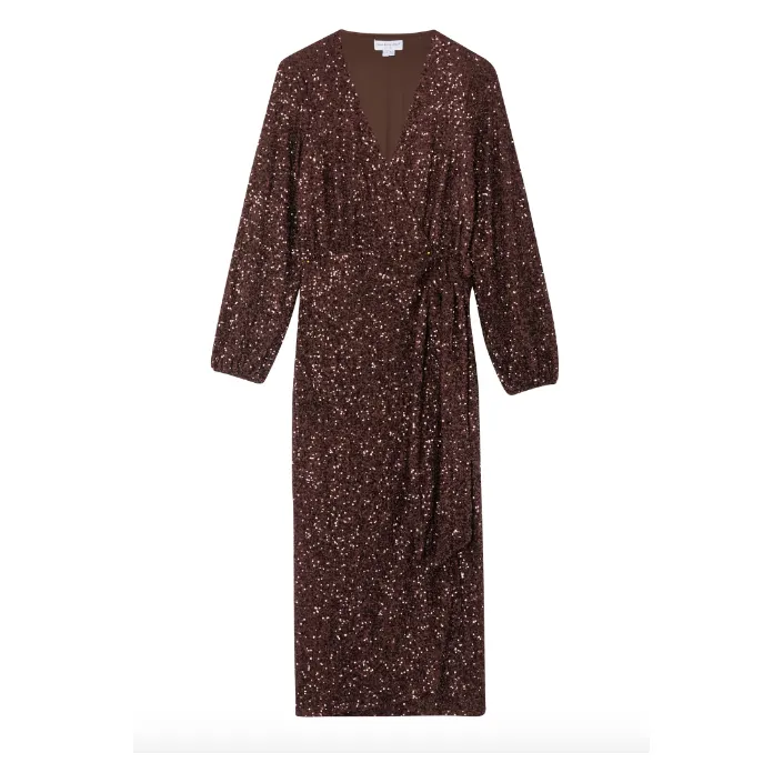 Sequin Vienna Dress Chocolate