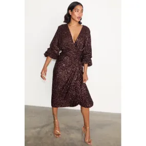 Sequin Vienna Dress Chocolate