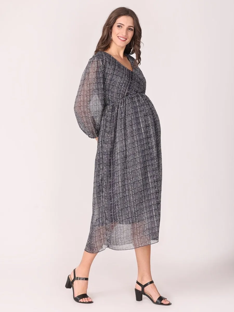 Shimmer & Stripes Maternity and Nursing Dress