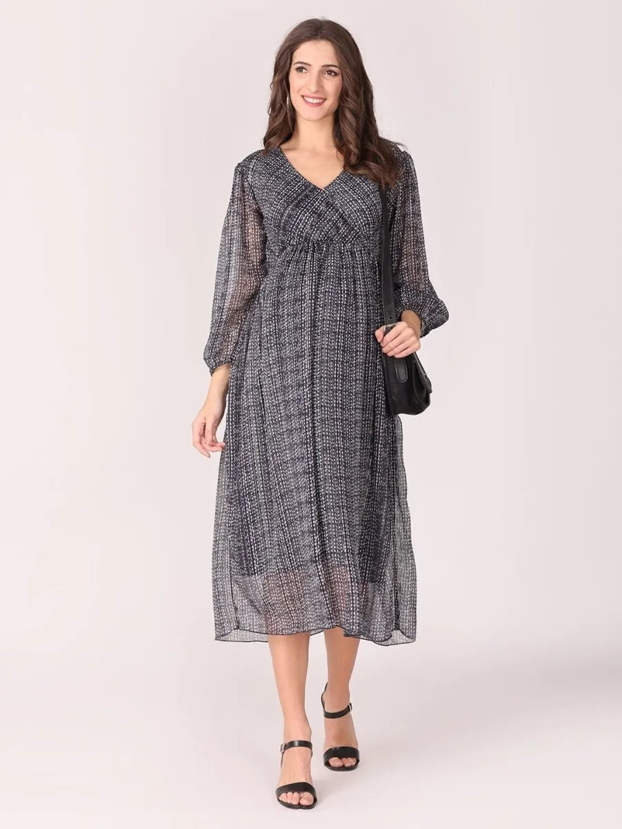 Shimmer & Stripes Maternity and Nursing Dress