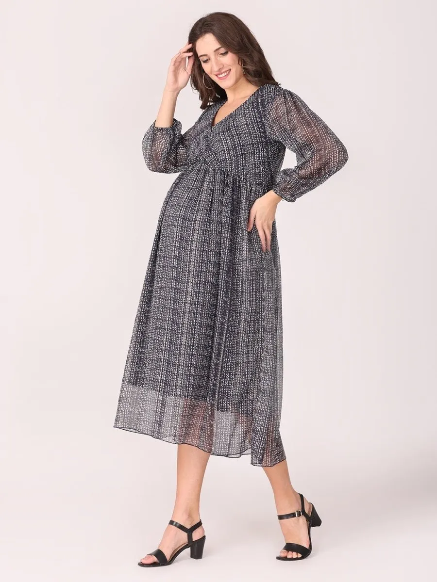 Shimmer & Stripes Maternity and Nursing Dress