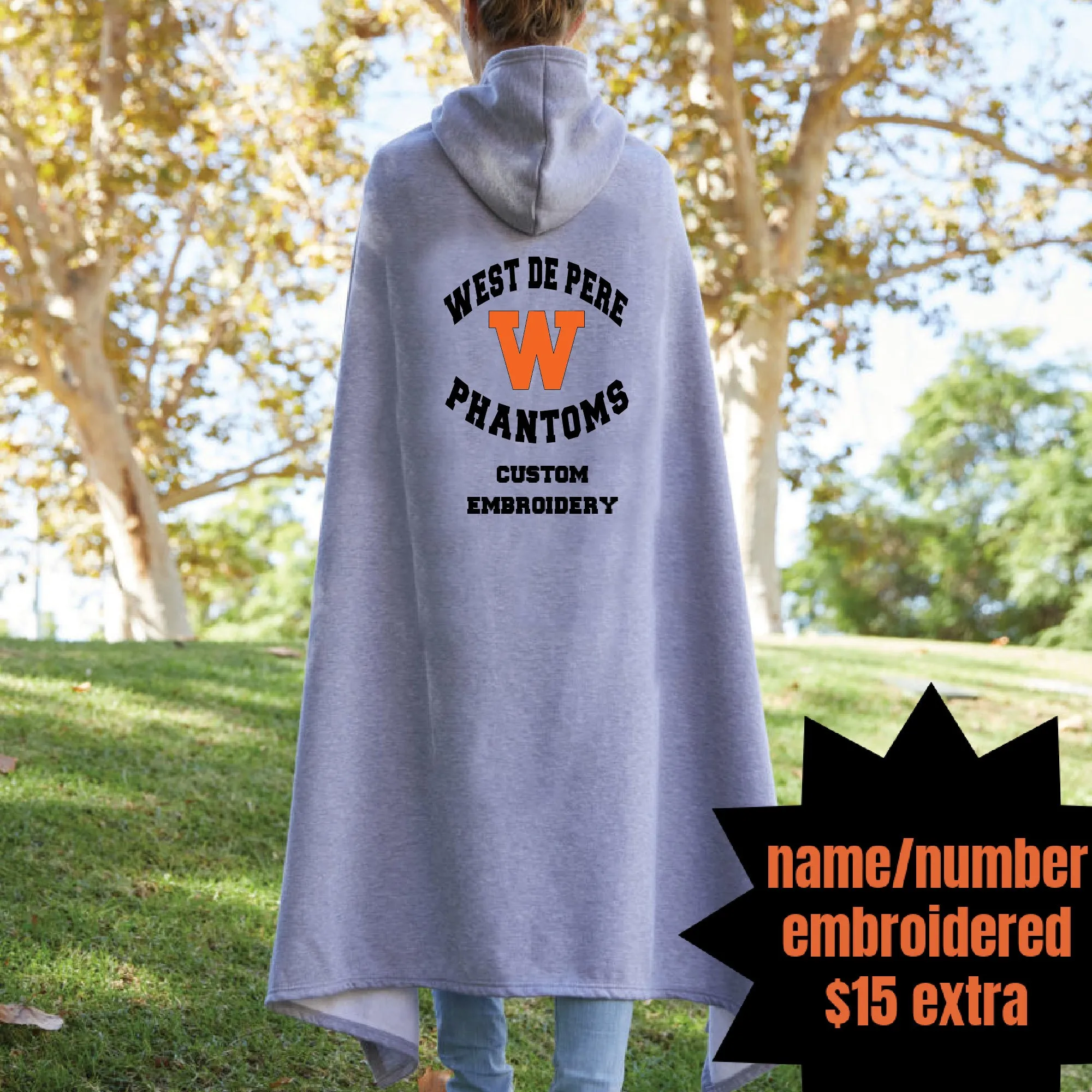 Sideline Blanket Hoodie - West De Pere Phantoms Circle Black