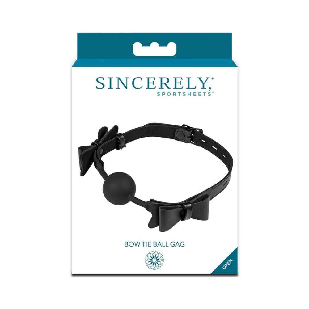 Sincerely, Sportsheets Bow Tie Adjustable Silicone Ball Gag Black