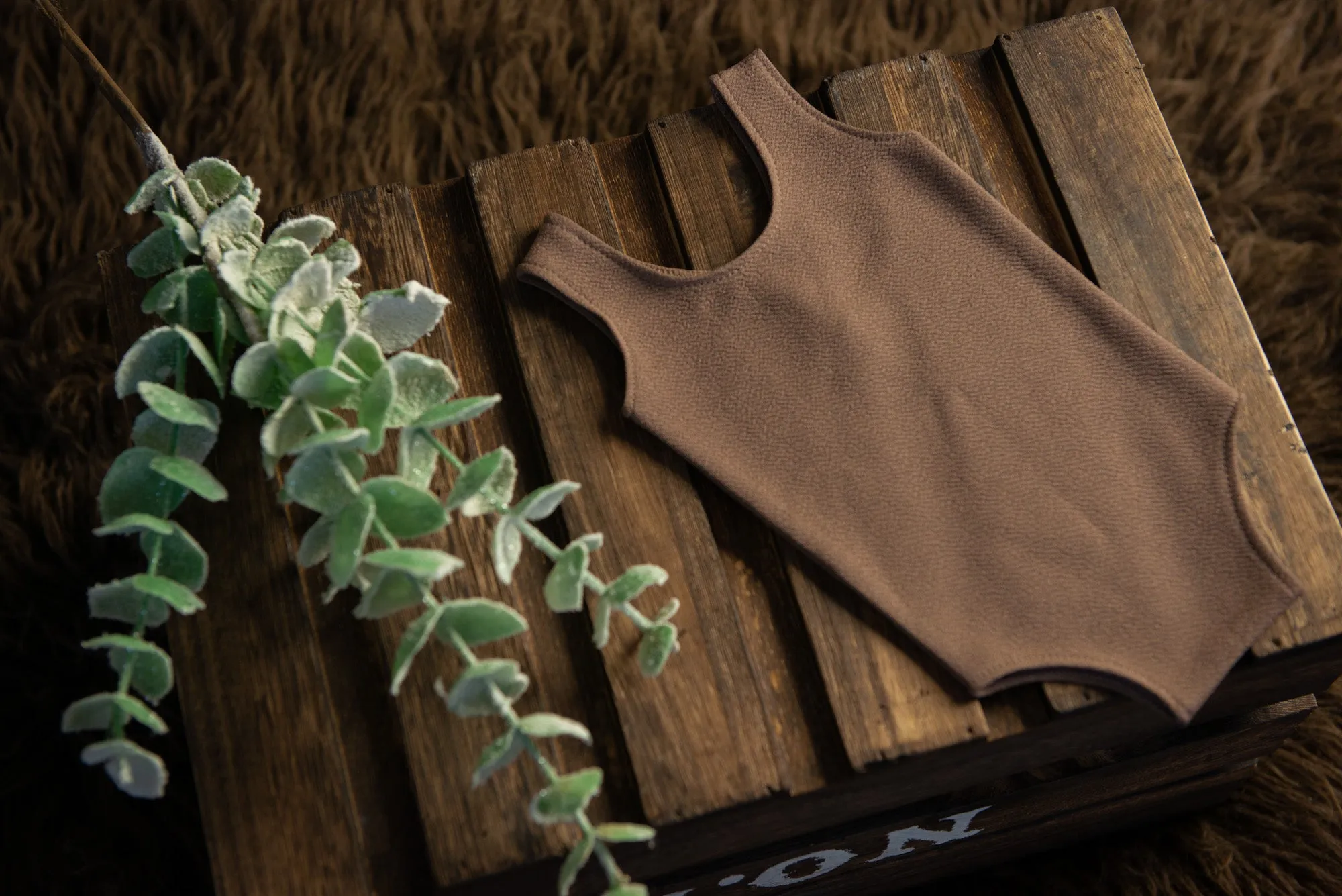 Sleeveless Stitch Romper - Textured - Mocha