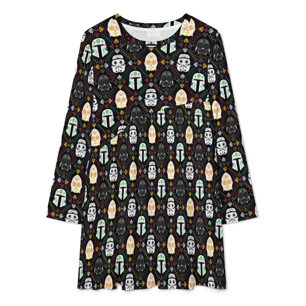 Star Wars Colorful Galactic Long Sleeve Patchwork T-shirt Dress