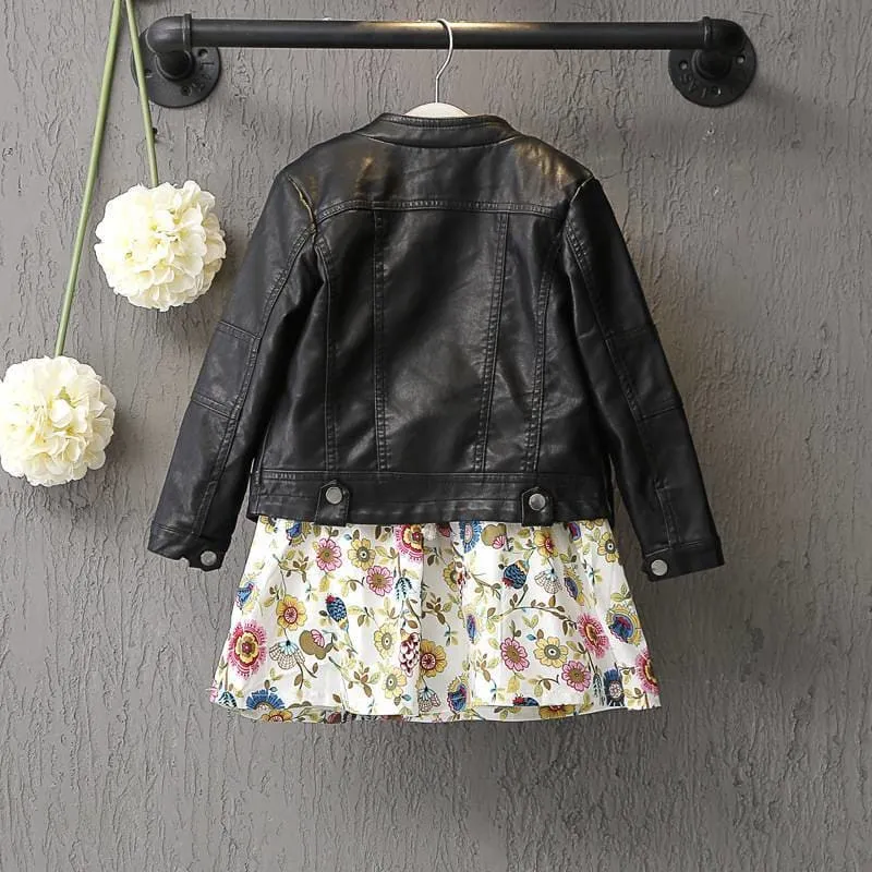 Stylish Rocker Faux Leather Jacket For Girls