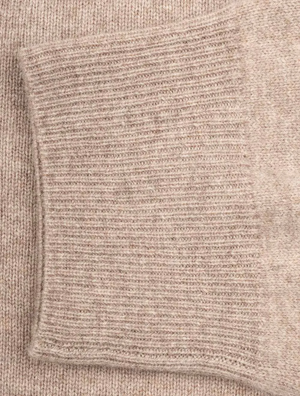 Superfine Lambswool V Neck Dark Sand Melange