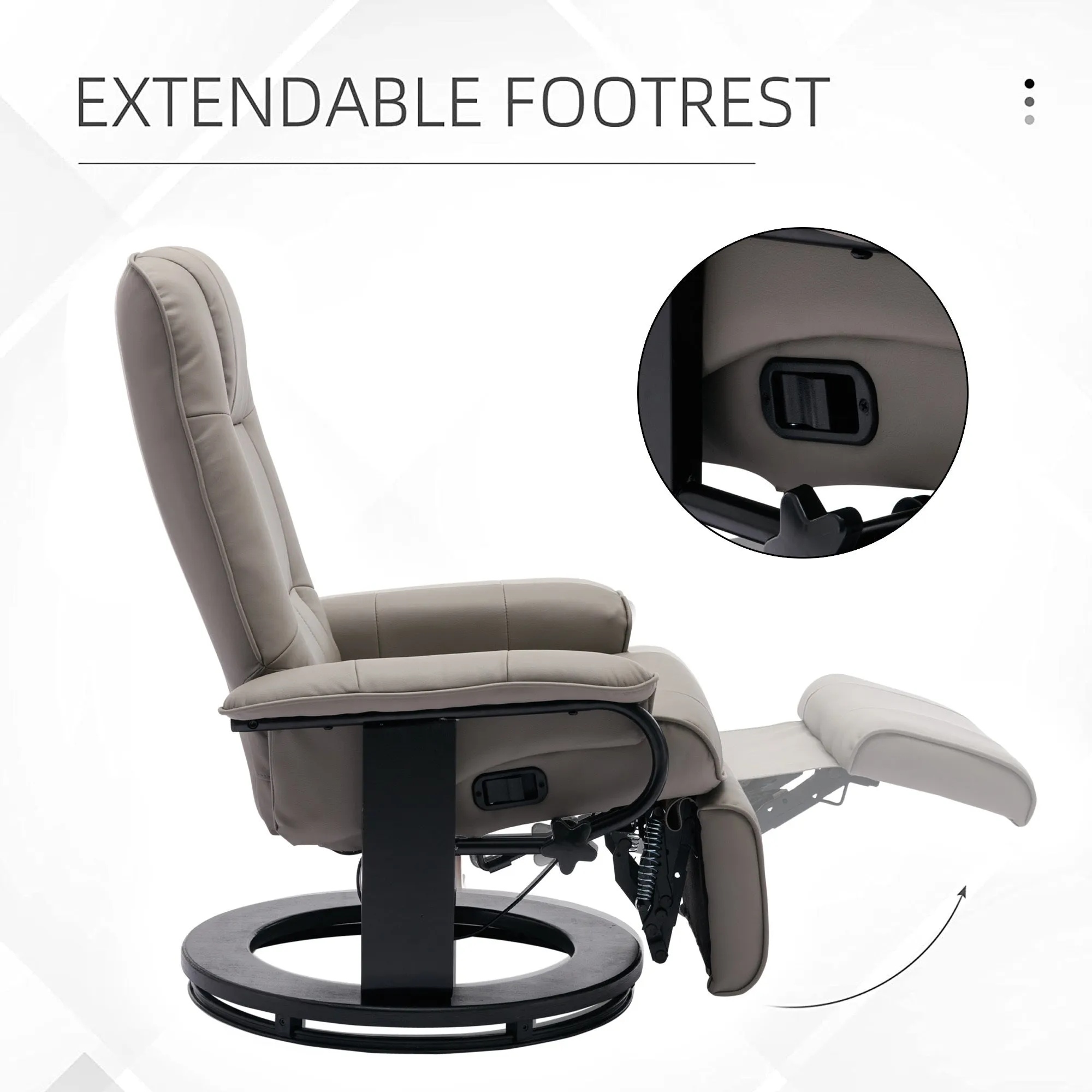 SwivelCraft 360: Luxe Faux Leather Recliner