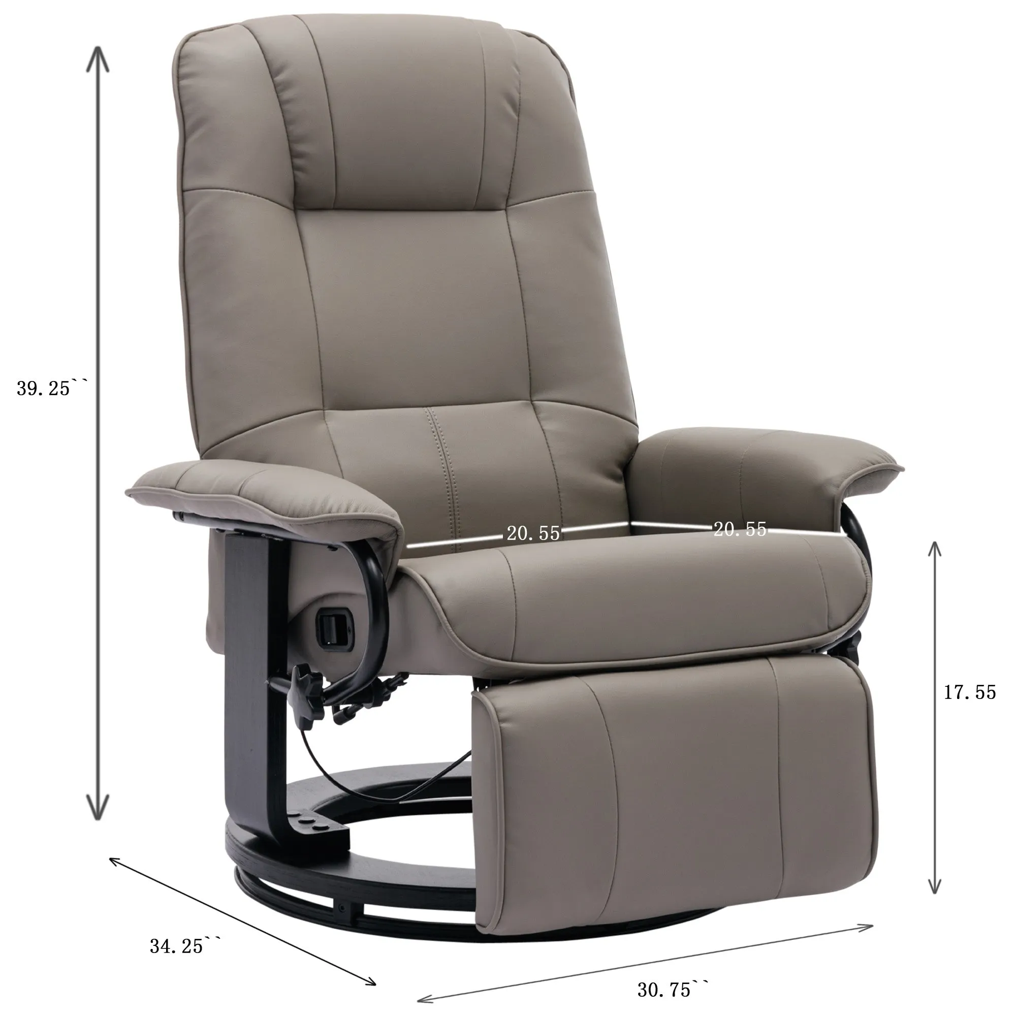 SwivelCraft 360: Luxe Faux Leather Recliner