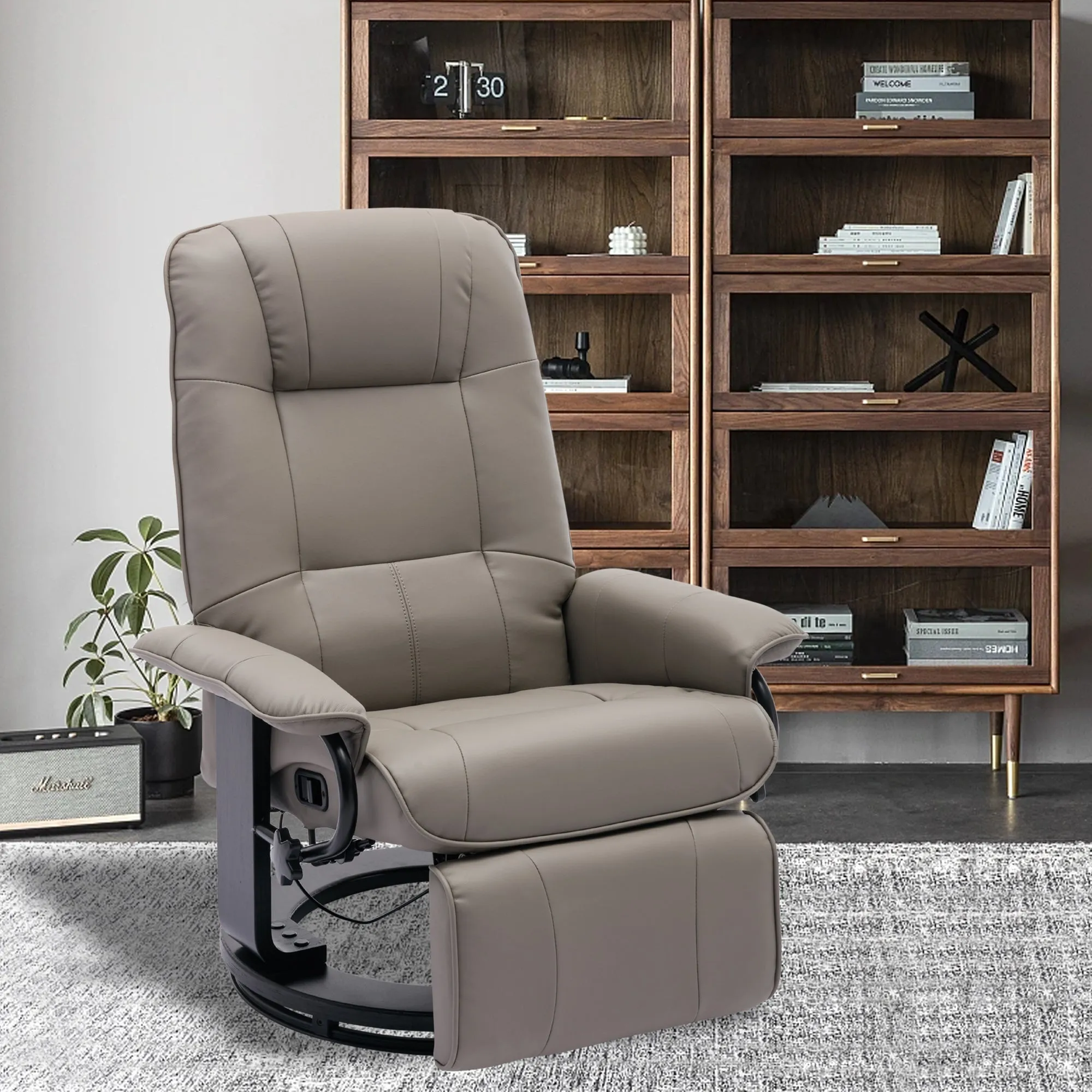 SwivelCraft 360: Luxe Faux Leather Recliner