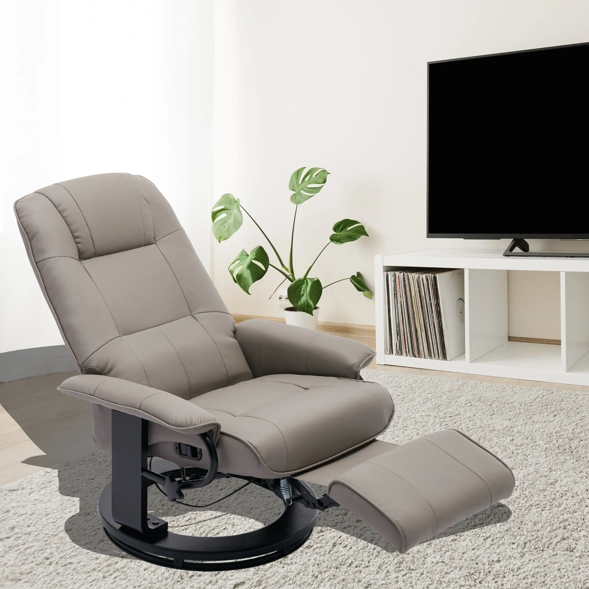 SwivelCraft 360: Luxe Faux Leather Recliner