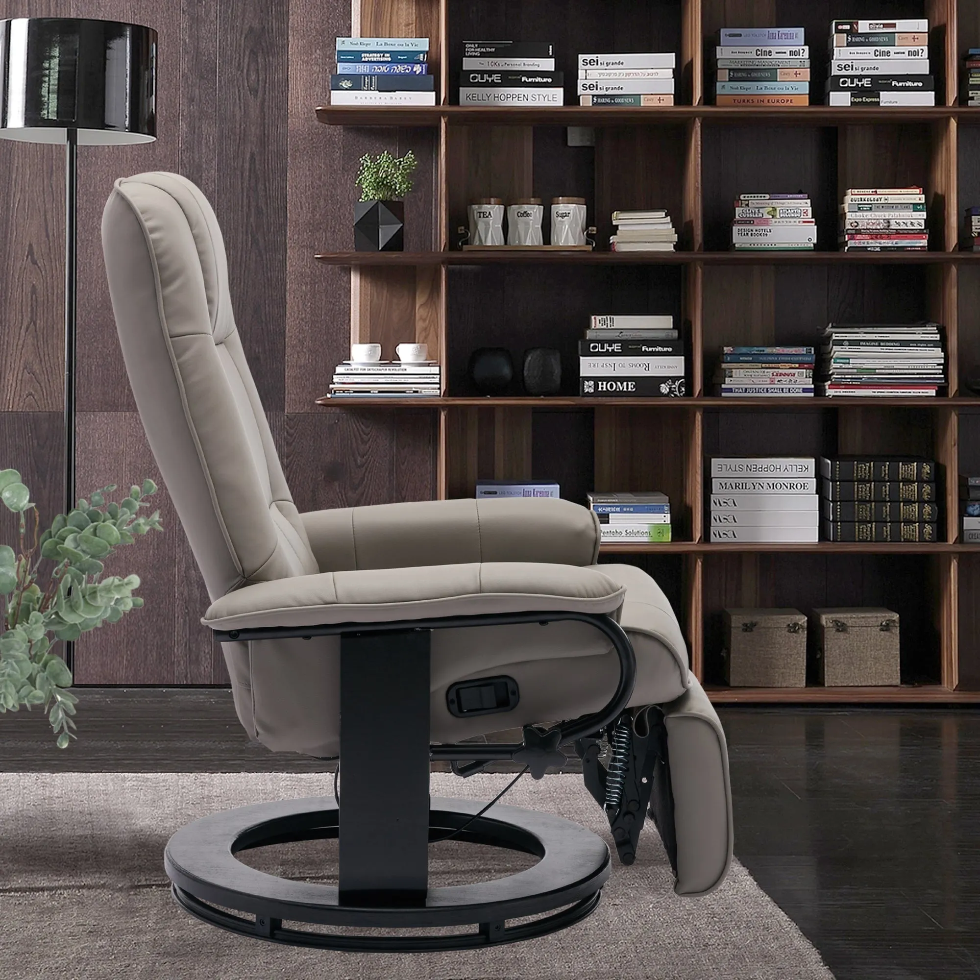 SwivelCraft 360: Luxe Faux Leather Recliner