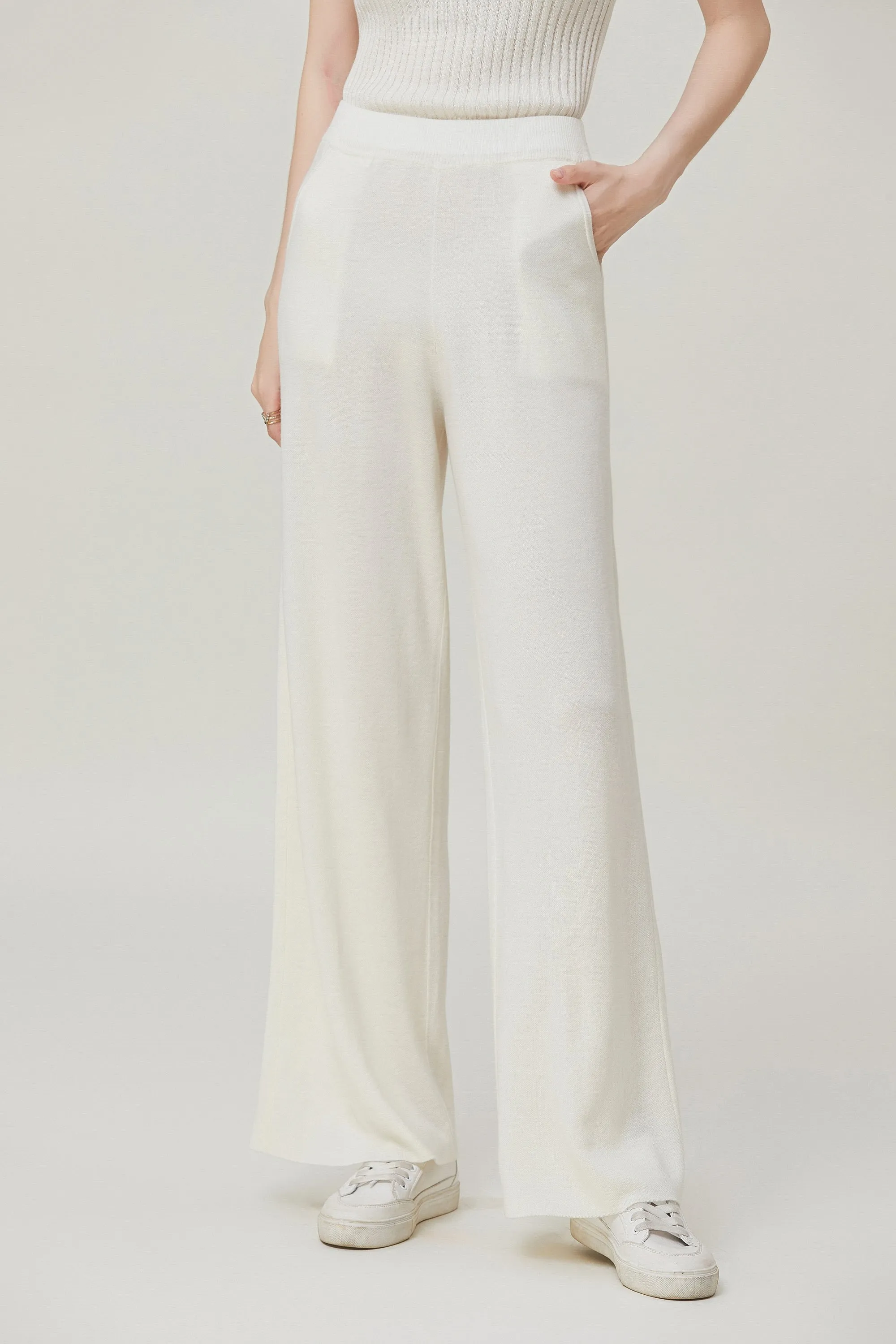 Sylphide | Sian White Wool Blend Pants