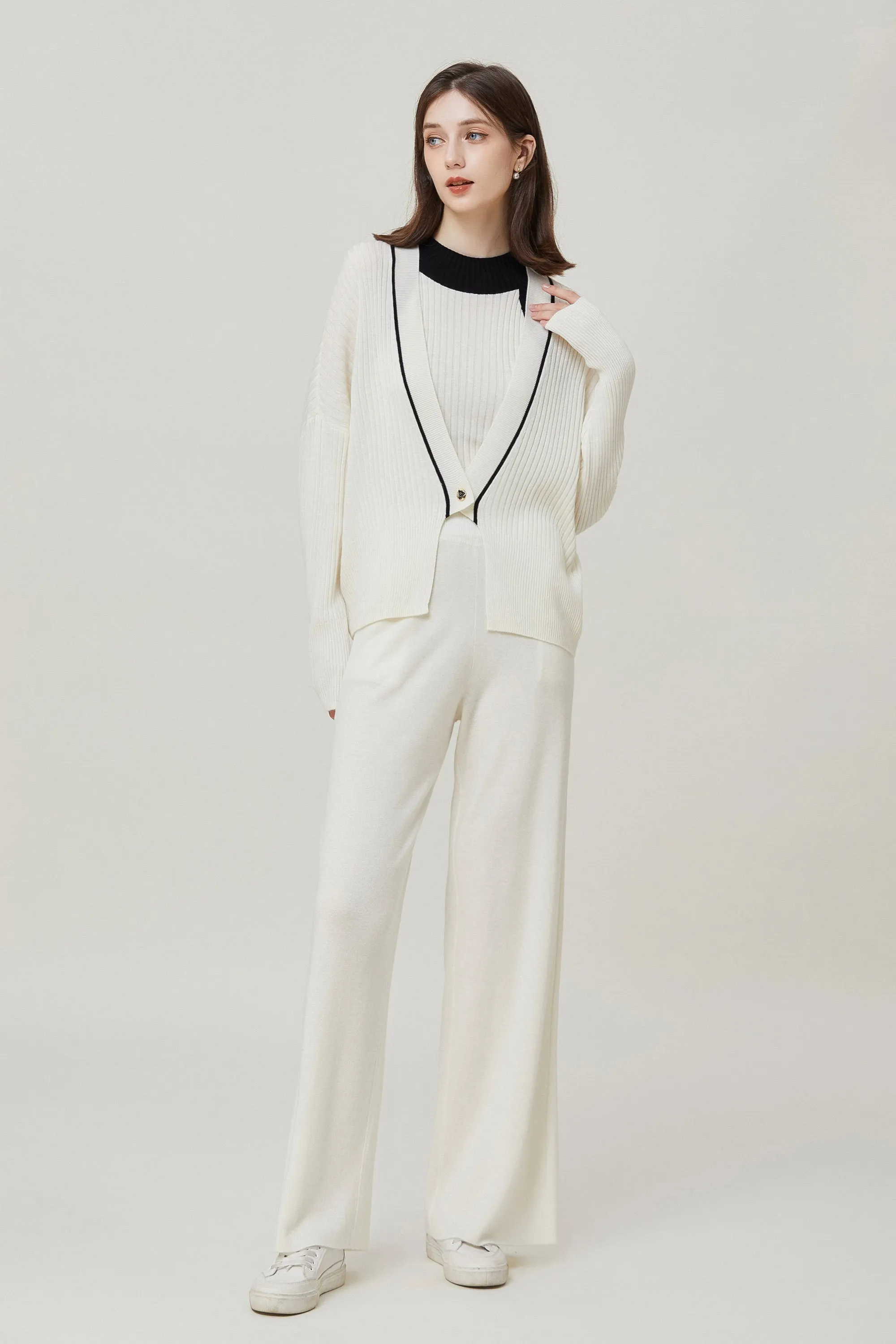 Sylphide | Sian White Wool Blend Pants