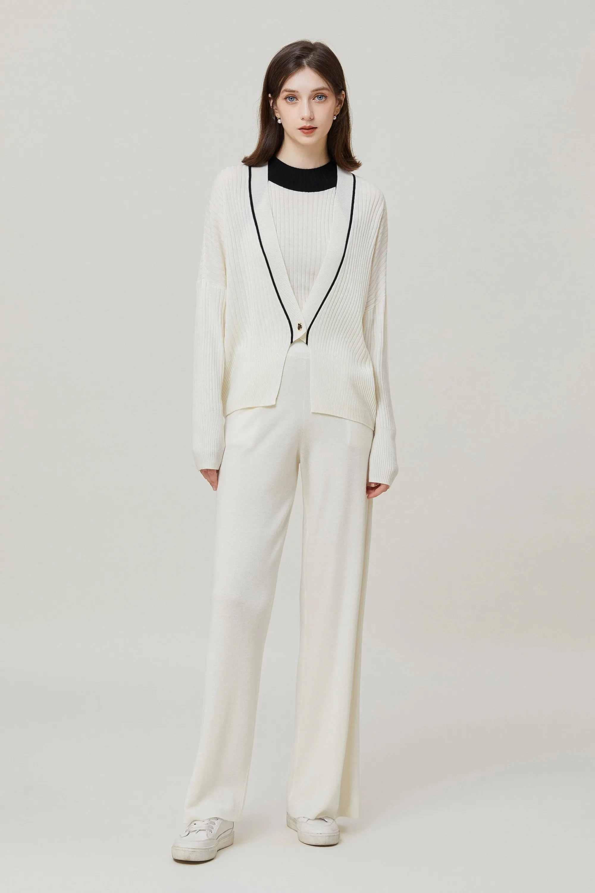 Sylphide | Sian White Wool Blend Pants