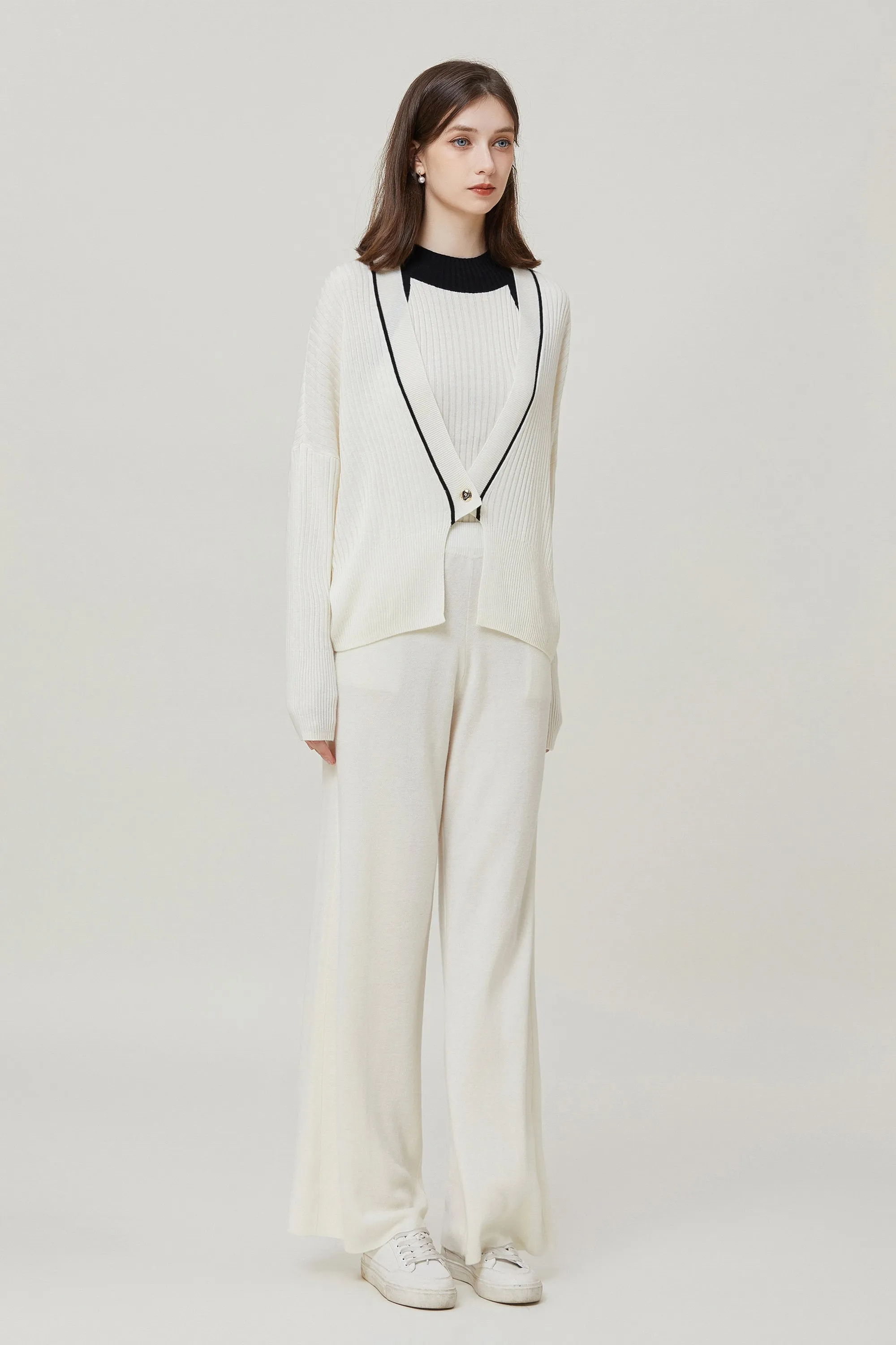 Sylphide | Sian White Wool Blend Pants