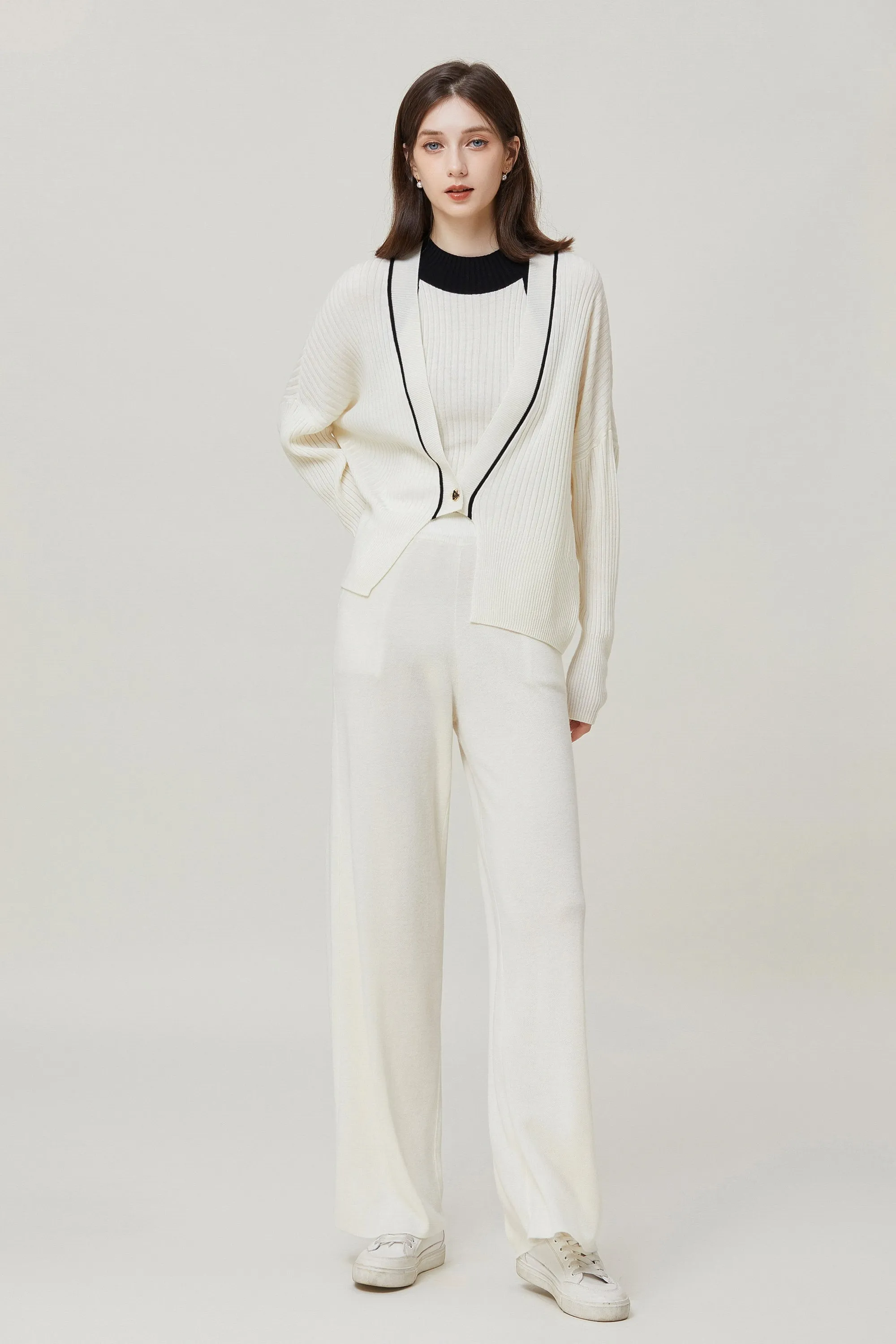 Sylphide | Sian White Wool Blend Pants