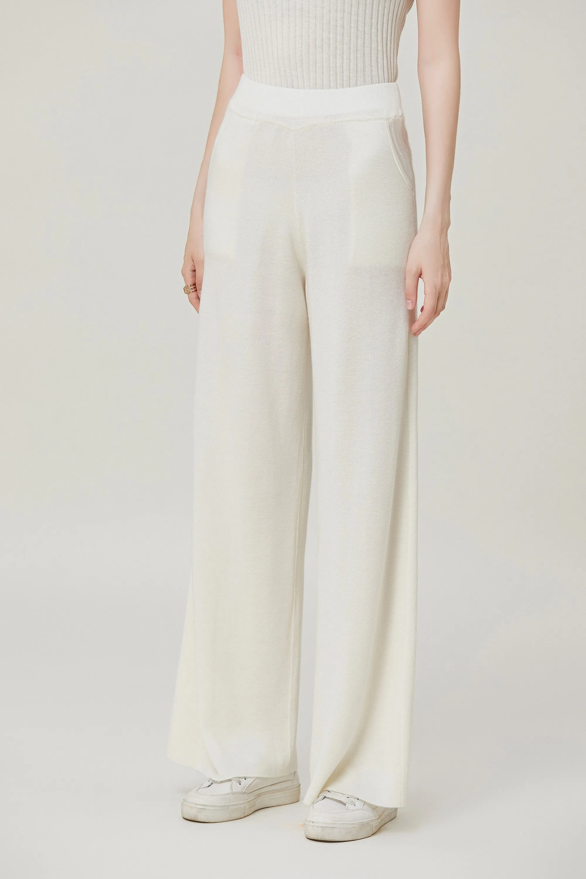 Sylphide | Sian White Wool Blend Pants