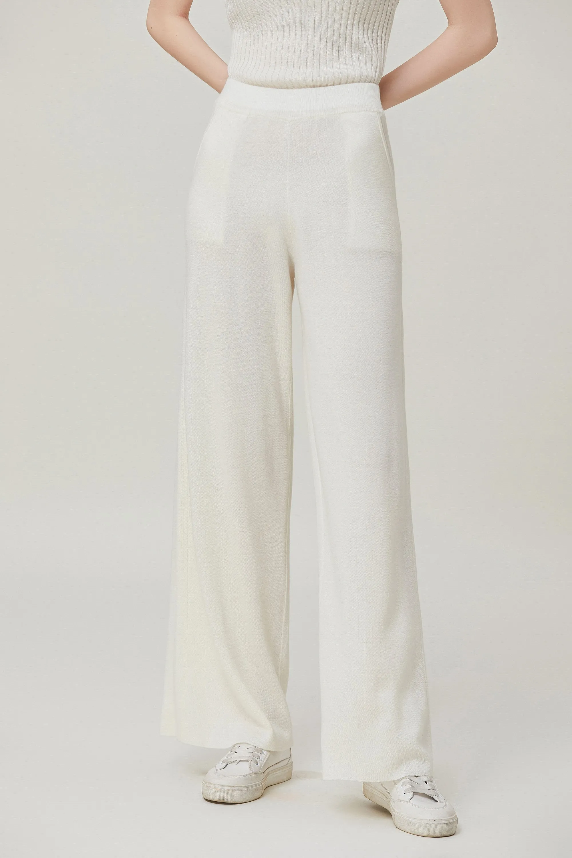 Sylphide | Sian White Wool Blend Pants