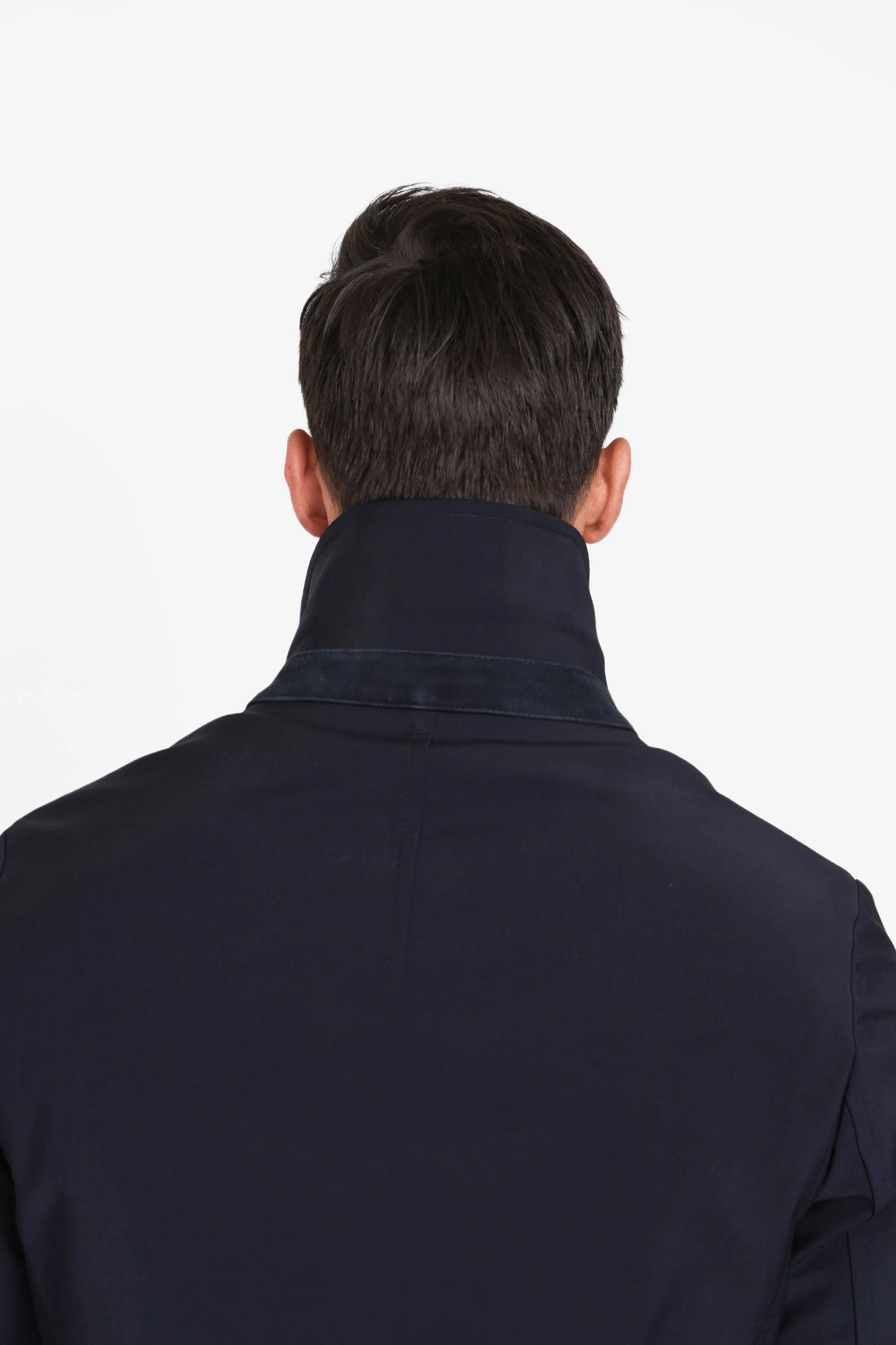 Tech Wool Raincoat Navy