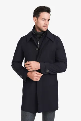 Tech Wool Raincoat Navy