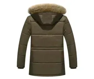 Thick Parka Men Winter Jacket Faux Fur Hoodie Collar