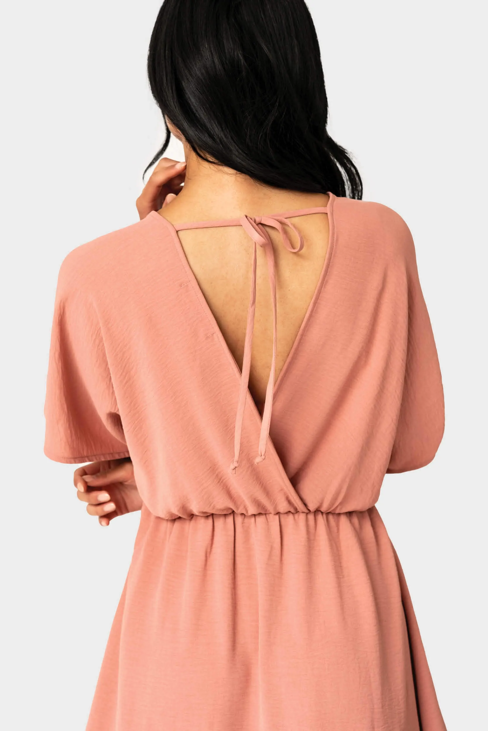 Tie Back Surplice Dress