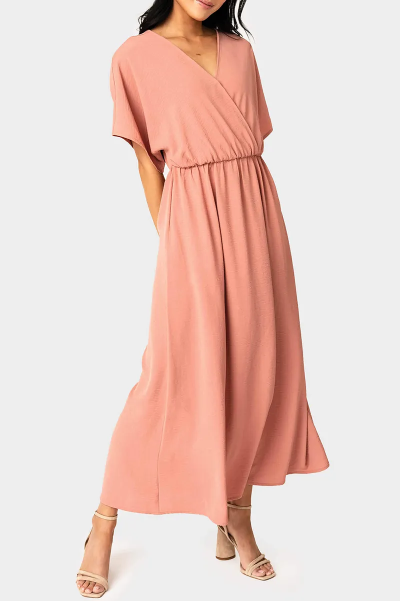 Tie Back Surplice Dress