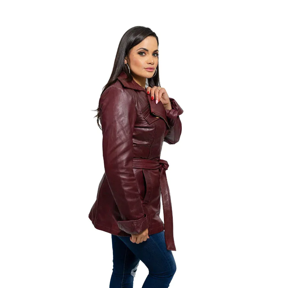 Traci Womens Leather Jacket Oxblood