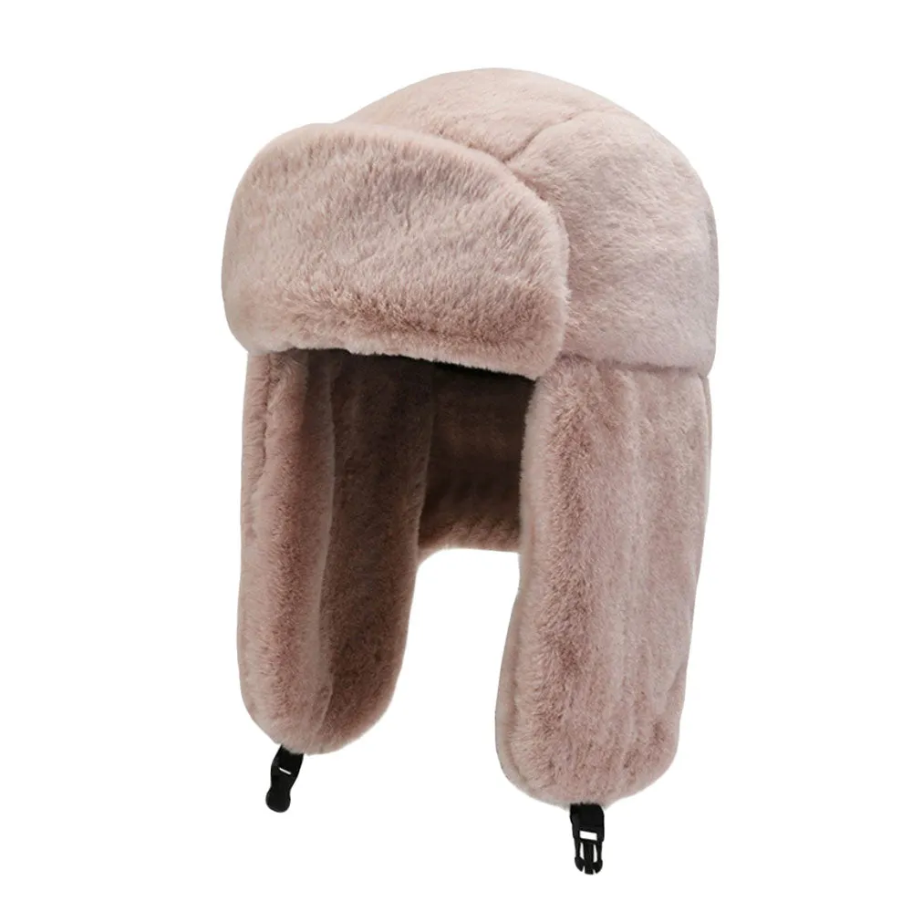 Trapper Russian Hat - Winter Fluffy Trooper Ski Ear Flap Cap - Soft Aviator Hats YZT0238