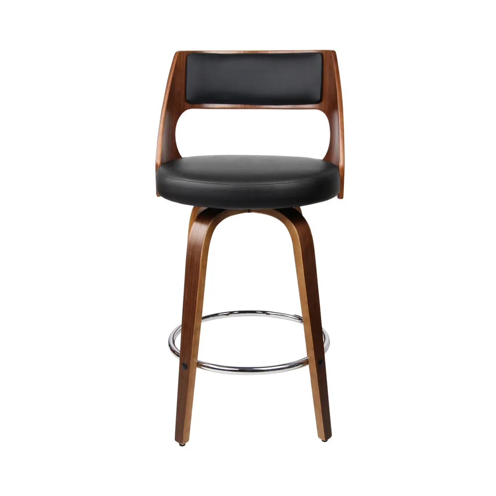 Two Wooden Bar Stools - Black