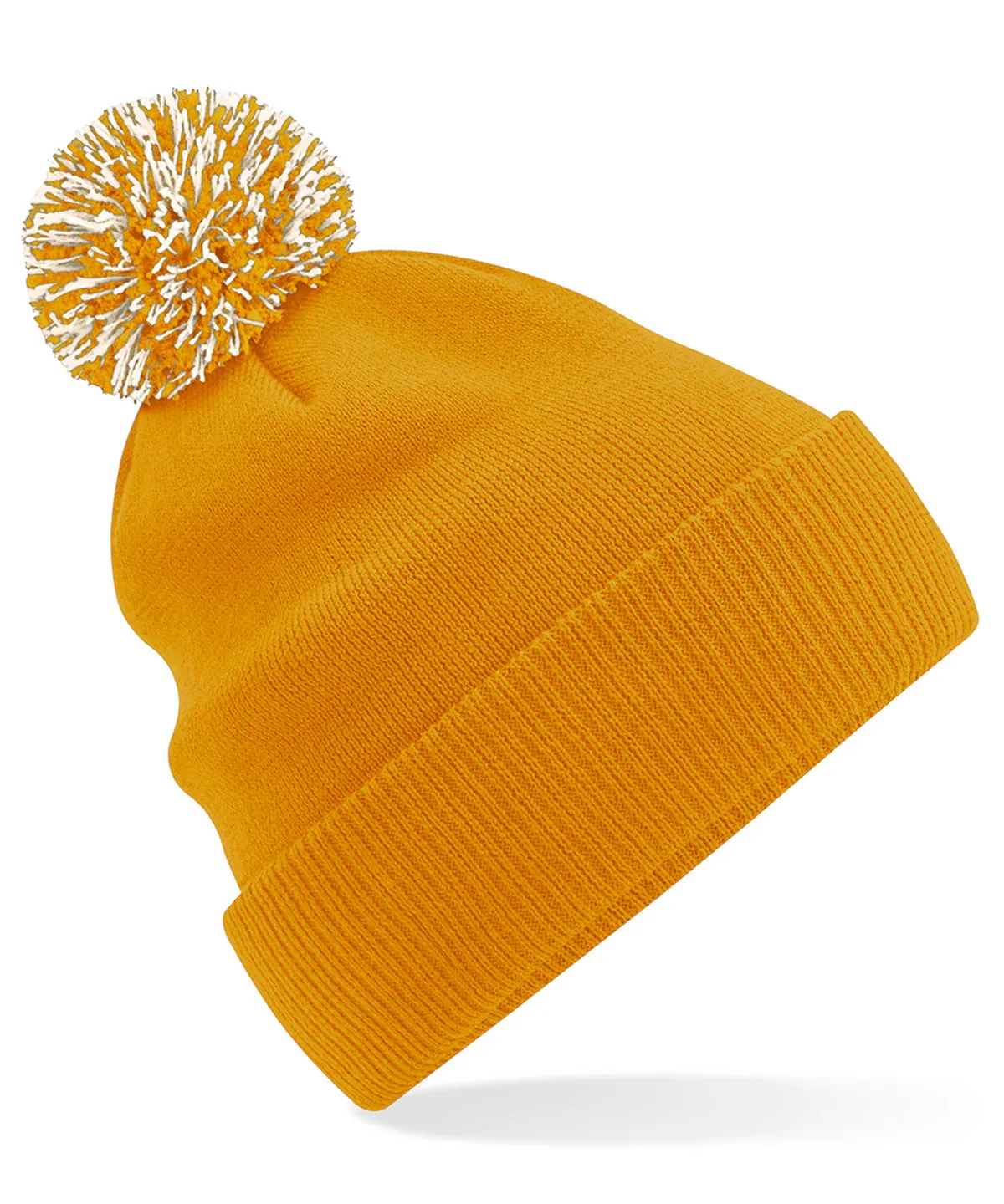 Unisex Beechfield Snowstar Rib Knit Acrylic Pom Beanie {BC450}