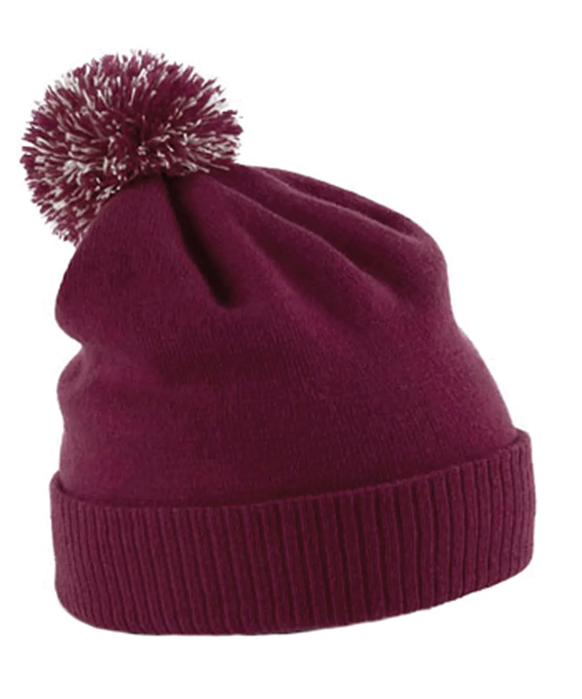 Unisex Beechfield Snowstar Rib Knit Acrylic Pom Beanie {BC450}