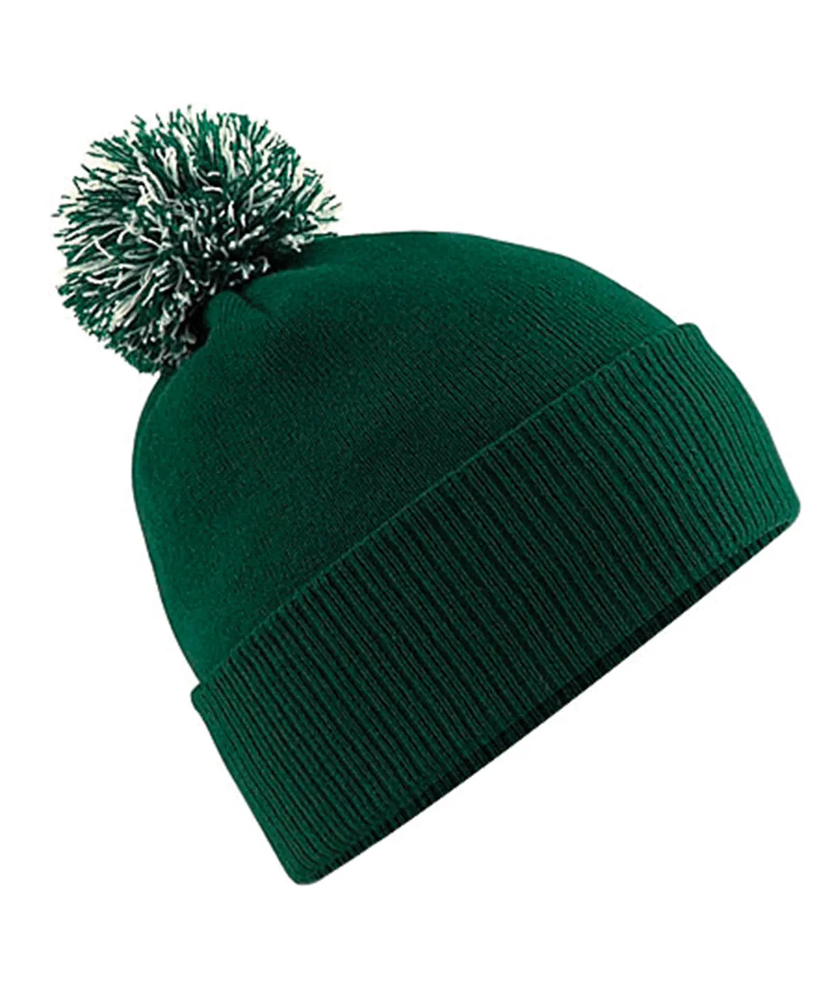 Unisex Beechfield Snowstar Rib Knit Acrylic Pom Beanie {BC450}