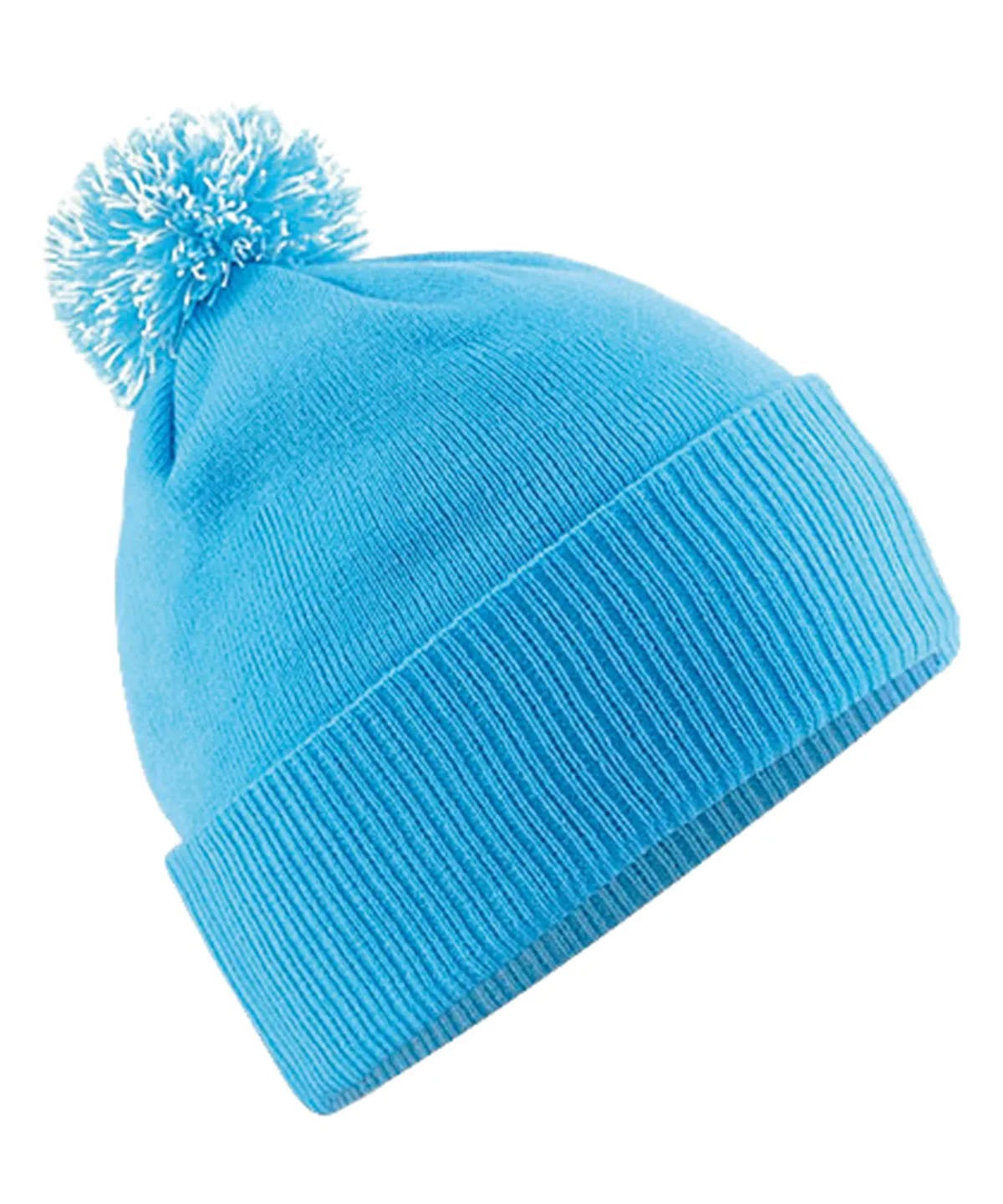 Unisex Beechfield Snowstar Rib Knit Acrylic Pom Beanie {BC450}