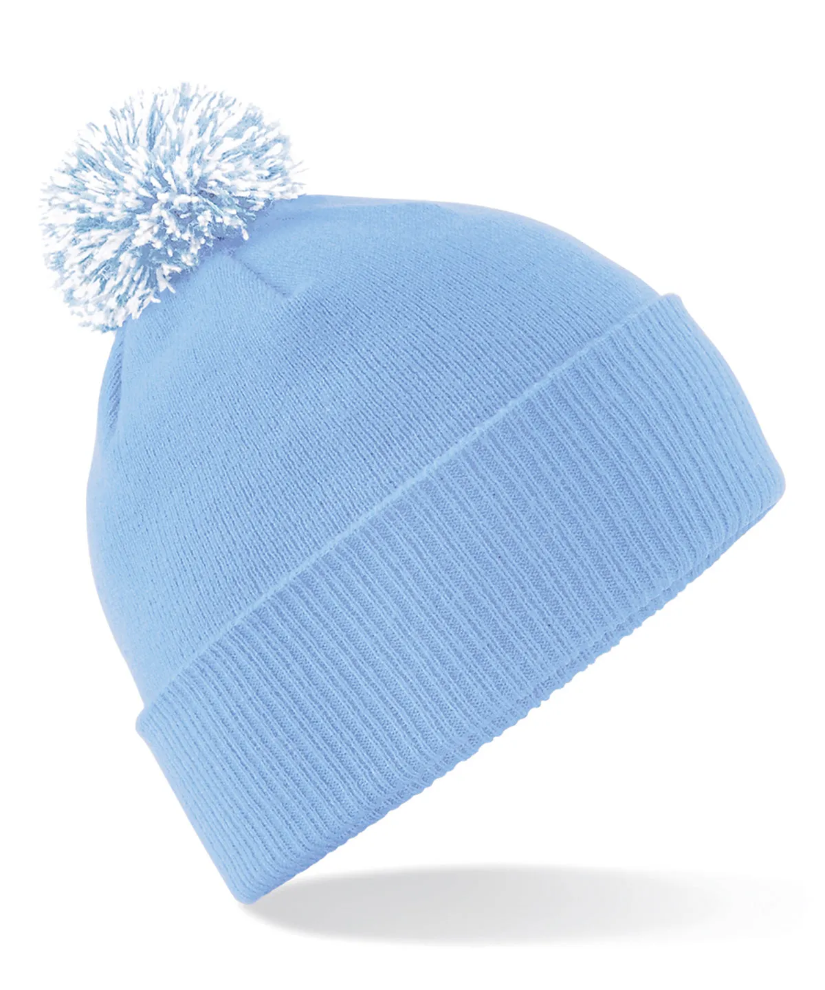 Unisex Beechfield Snowstar Rib Knit Acrylic Pom Beanie {BC450}