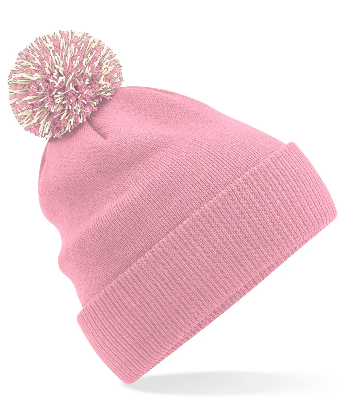 Unisex Beechfield Snowstar Rib Knit Acrylic Pom Beanie {BC450}