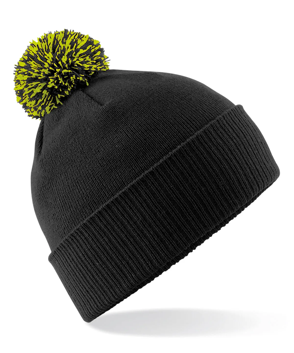 Unisex Beechfield Snowstar Rib Knit Acrylic Pom Beanie {BC450}