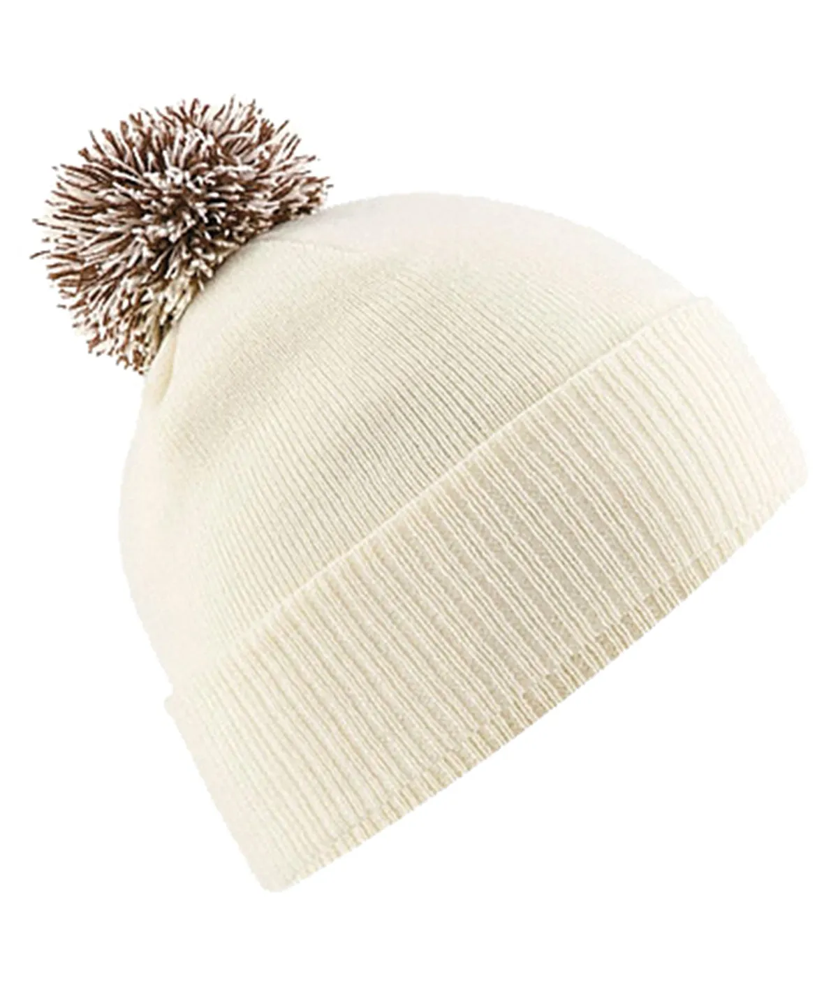 Unisex Beechfield Snowstar Rib Knit Acrylic Pom Beanie {BC450}