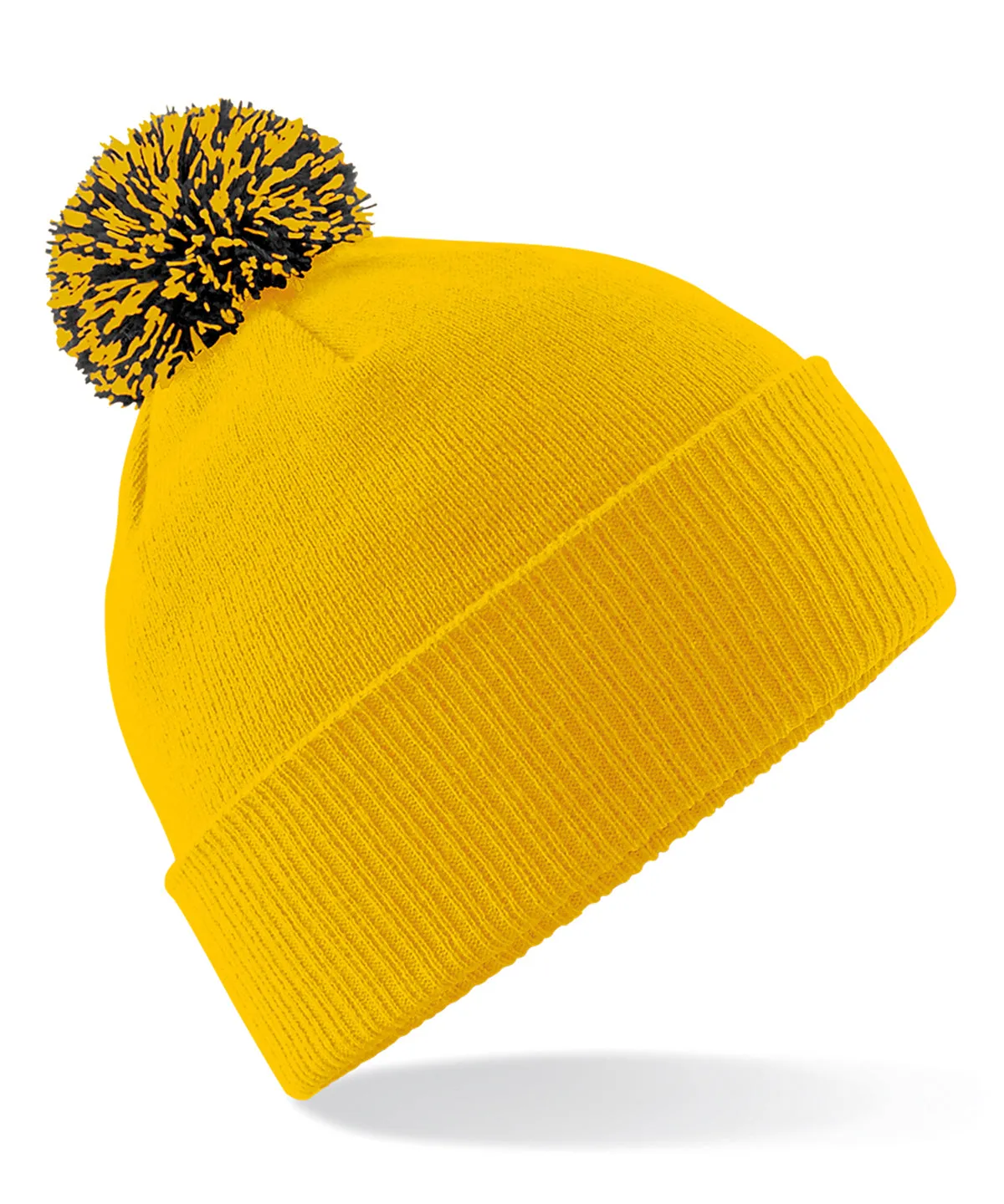 Unisex Beechfield Snowstar Rib Knit Acrylic Pom Beanie {BC450}