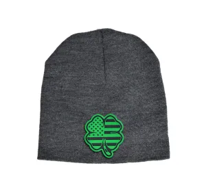 USA Clover Green Leather Beanie