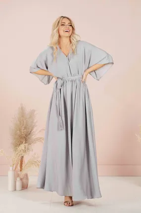 Venus Misty Gray Maxi - Nursing Friendly - Maternity Friendly - FINAL SALE